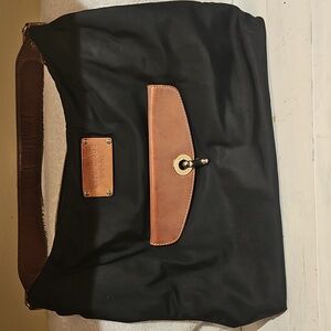 Kate Spade Black Nylon Purse w/ Tan Leather Strap